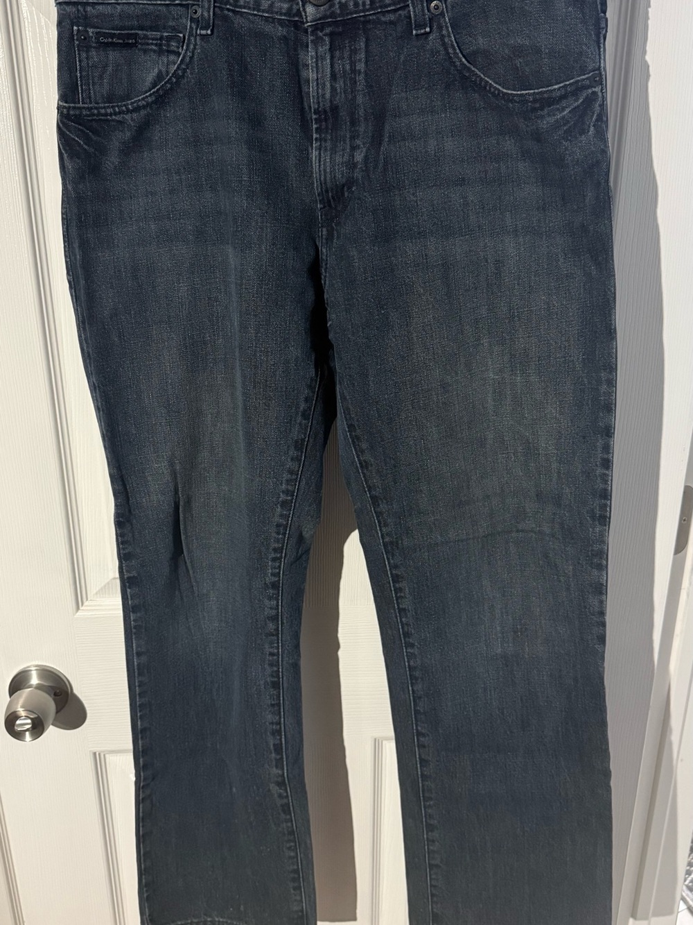 Calvin Klein Men's Straight-Leg Jeans in Dark Blue Wash